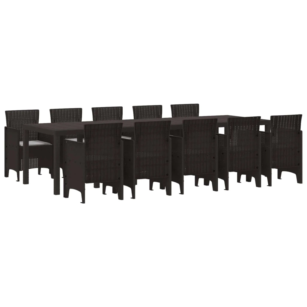 Set da Pranzo per Giardino 11 pcs Marrone e grigio chiaro 3378759