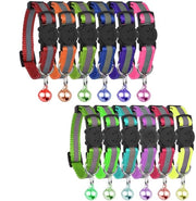 Collare per gatti adattabile 19-32 cm - Collare riflettente - Blocco di sicurezza - Con campanelli - Pacchetto da 12 pezzi - Collare in nylon di alta qualità