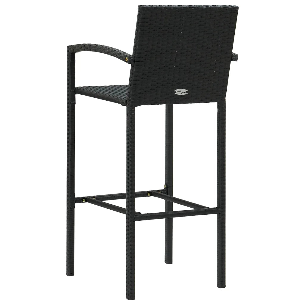 Set Bar da Giardino 5 pz in Polyrattan Nero 3064772