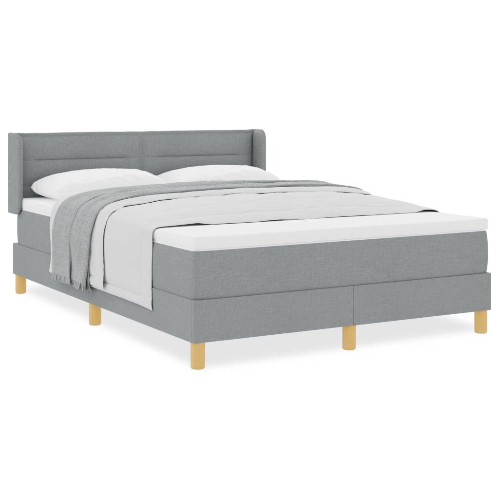 Letto a molle con materasso grigio chiaro 140x200 cm tessuto