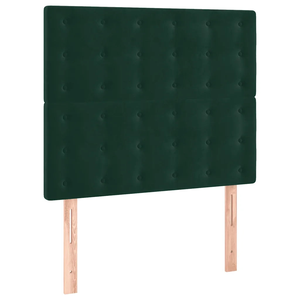 Giroletto a Molle con Materasso Verde Scuro 90x200 cm Velluto
