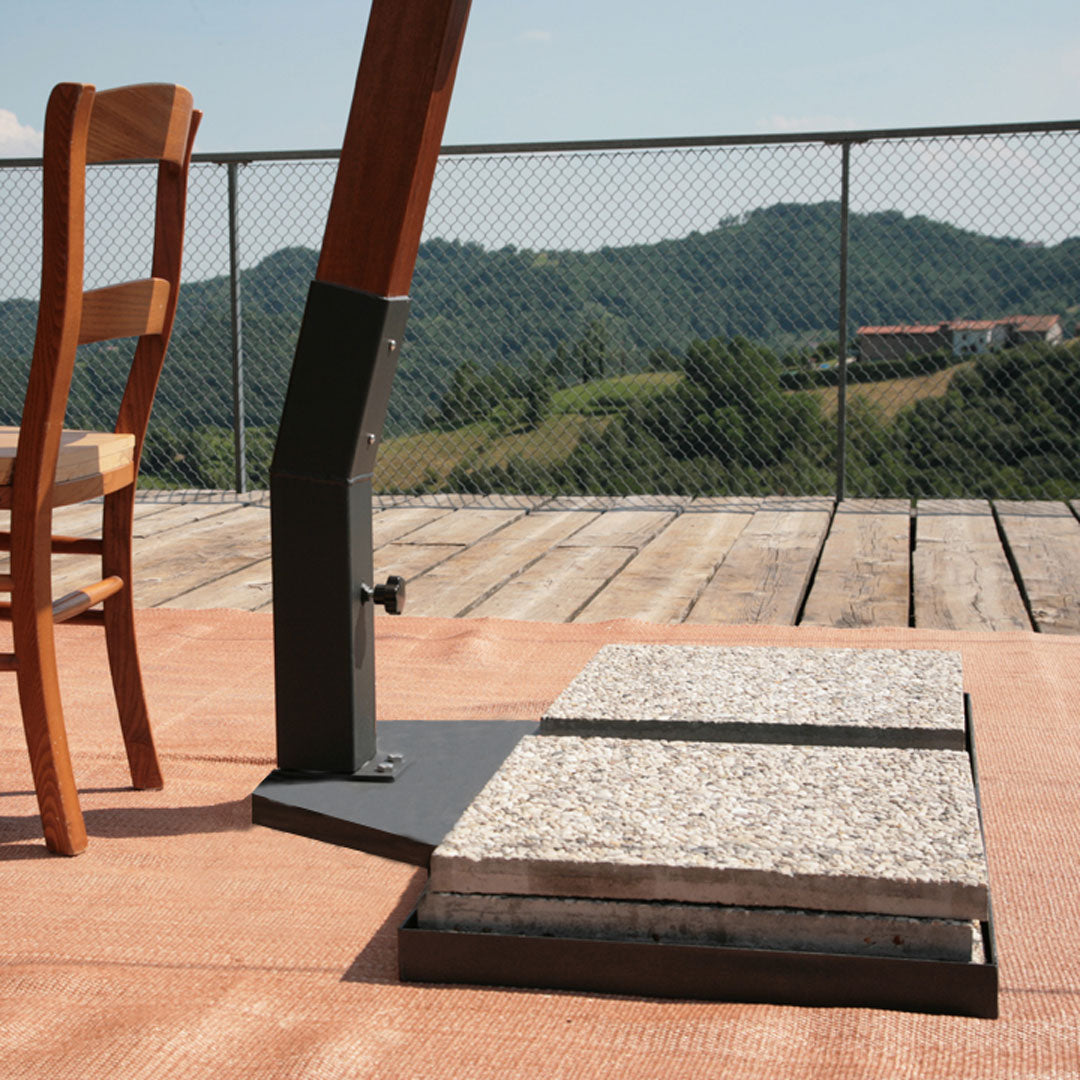 Ombrellone Decentrato da Giardino Ø3m Braccio in Legno Ecrù