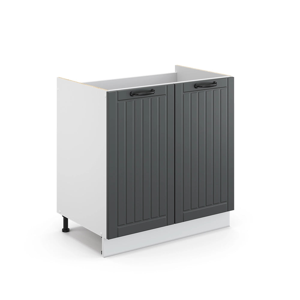 Mobile lavello cucina Fame-Line Antracite rustico/Bianco 80 cm senza piano di lavoro Vicco