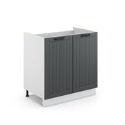 Mobile lavello cucina Fame-Line Antracite rustico/Bianco 80 cm senza piano di lavoro Vicco