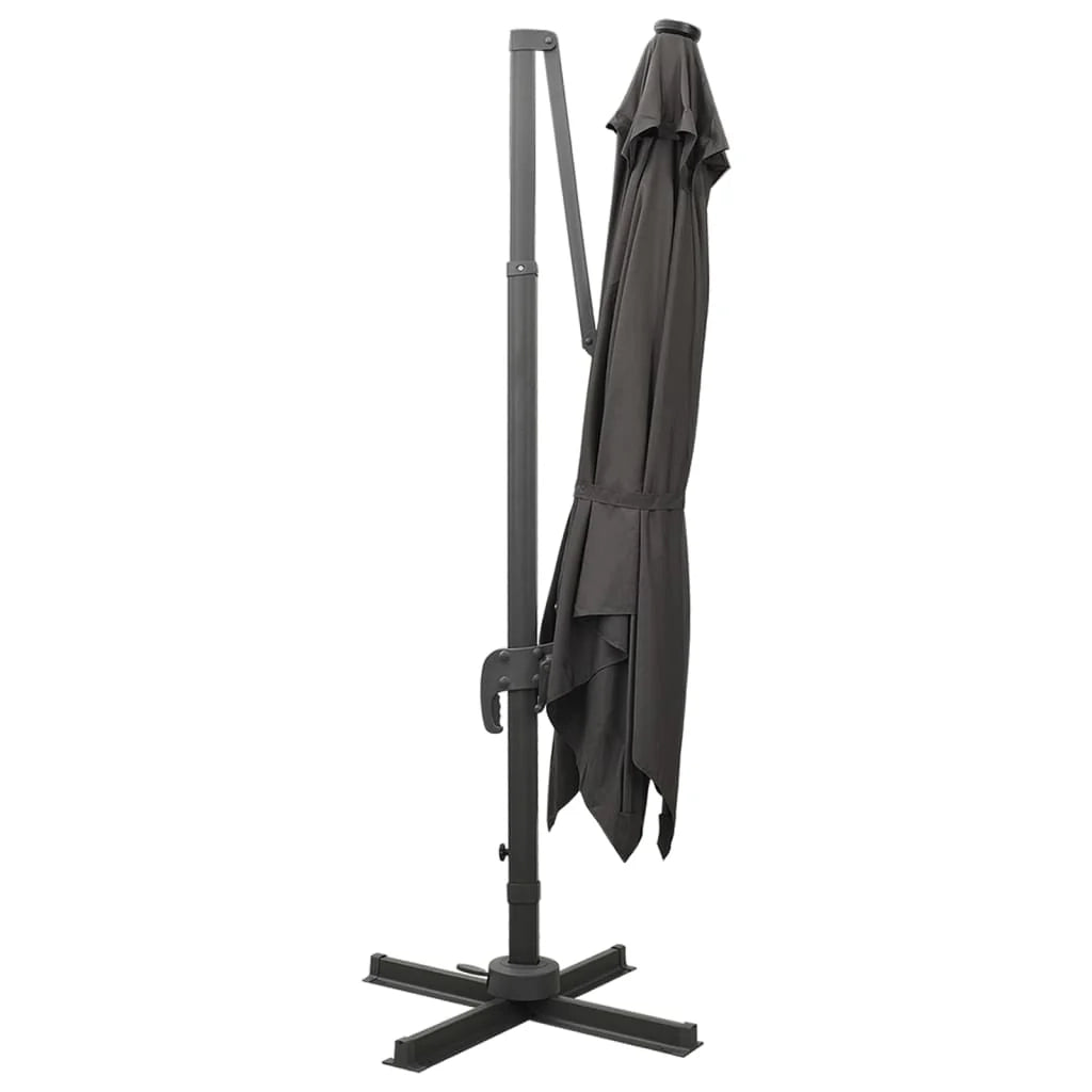 Ombrellone da giardino decentrato con palo e luci LED 300 cm antracite 02_0008517