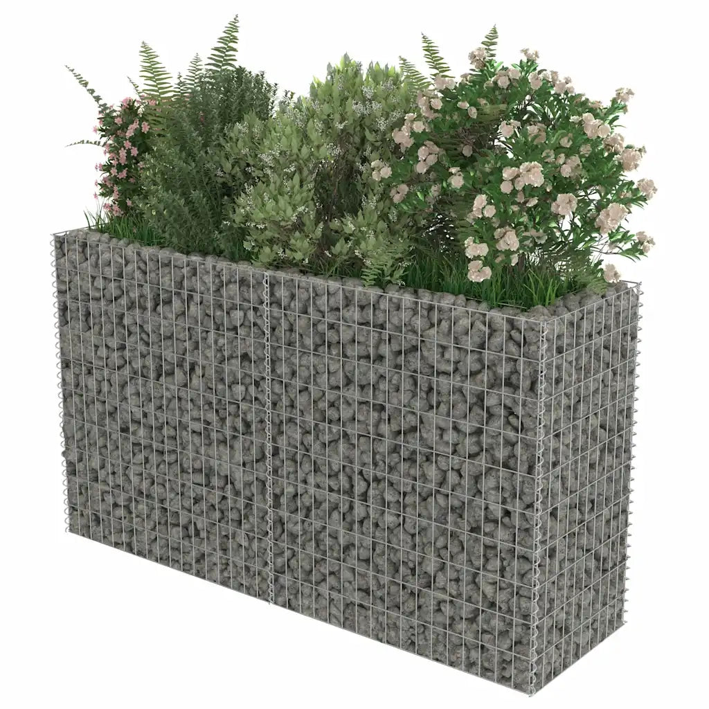 Gabbione Letto Rialzato in Acciaio Zincato 180x50x100 cm 143558