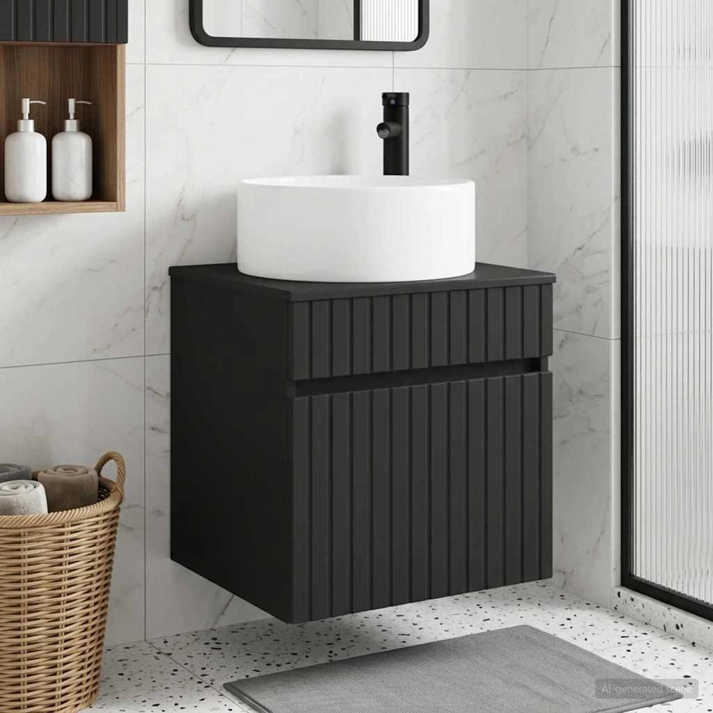 Mobile lavabo da parete Nero 49 x 44,5 x 65,5 cm 890623