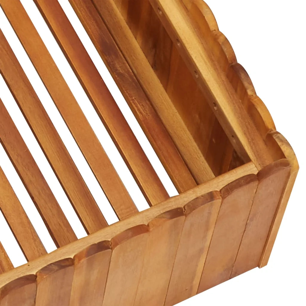 Fioriera rialzata per piante e fiori giardino 50 x 50 x 25 cm legno massello di acacia 02_0001070