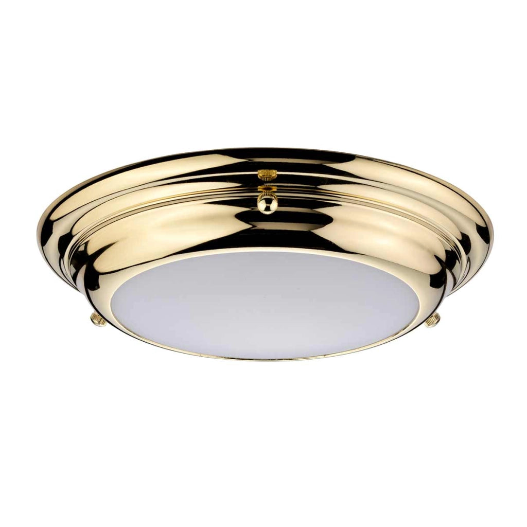 Plafoniera bagno tonda 24,5cm LED 12W ottone Welland