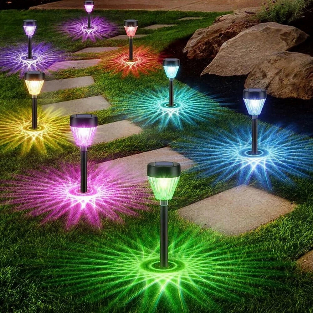 Trade Shop - Picchetto Led Faretto Pannello Solare Rgb + Caldo 3000k Lampada Decorativa Ip54 Zq-fy-t26 -