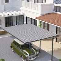 Set di 12 Pannelli 129L x 45l cm in Acciaio Zincato Resistente alle Intemperie, Grigio Chiaro