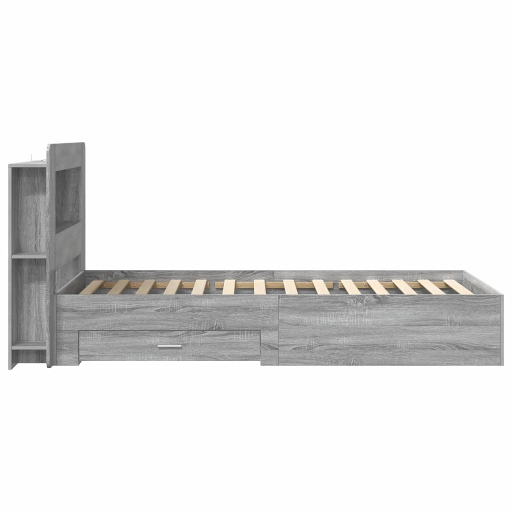 Telaio del letto con storage Sonoma grigio 90 x 190 cm