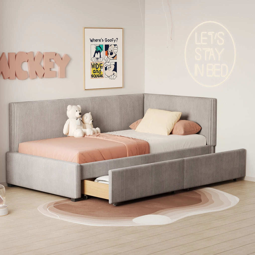 Letto poltrona funzionale in velluto grigio 90x200 cm