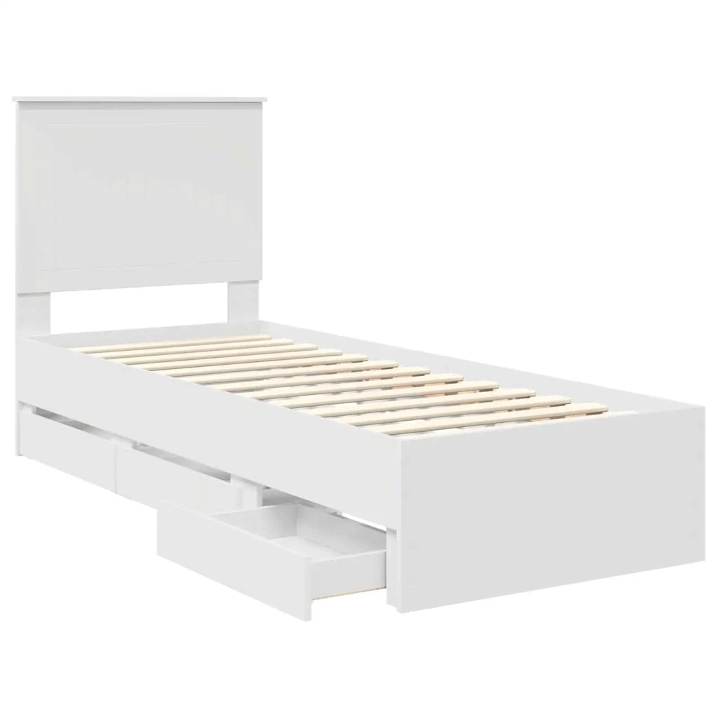 Struttura del letto Bianco 75 x 190 cm Legno Ingegnerizzato
