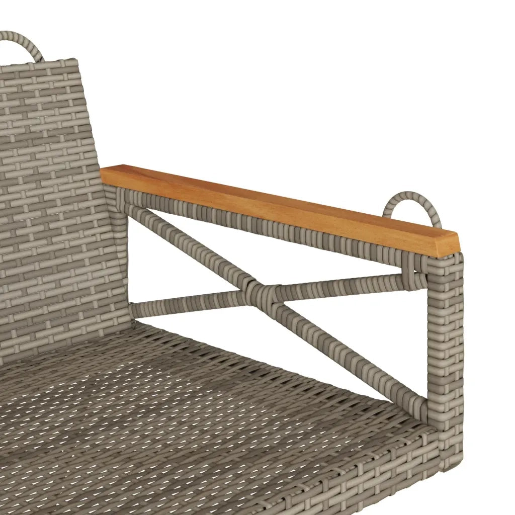 Panchina a Dondolo Grigia 63x62x40 cm in Polyrattan 368171