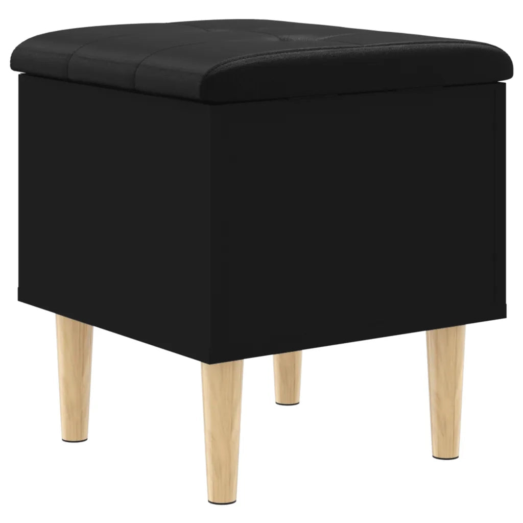 Panca Portaoggetti Nera 42x42x46 cm in Legno Multistrato 835062