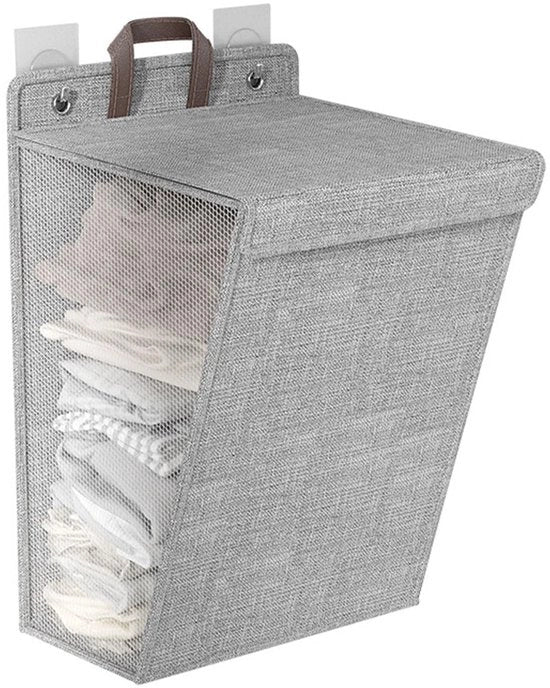 Wastino appiattibile per abbigliamento sporco, risparmia spazio, lavastoviglie pieghevole per scarpe, calze, asciugamani (grigio, medio)