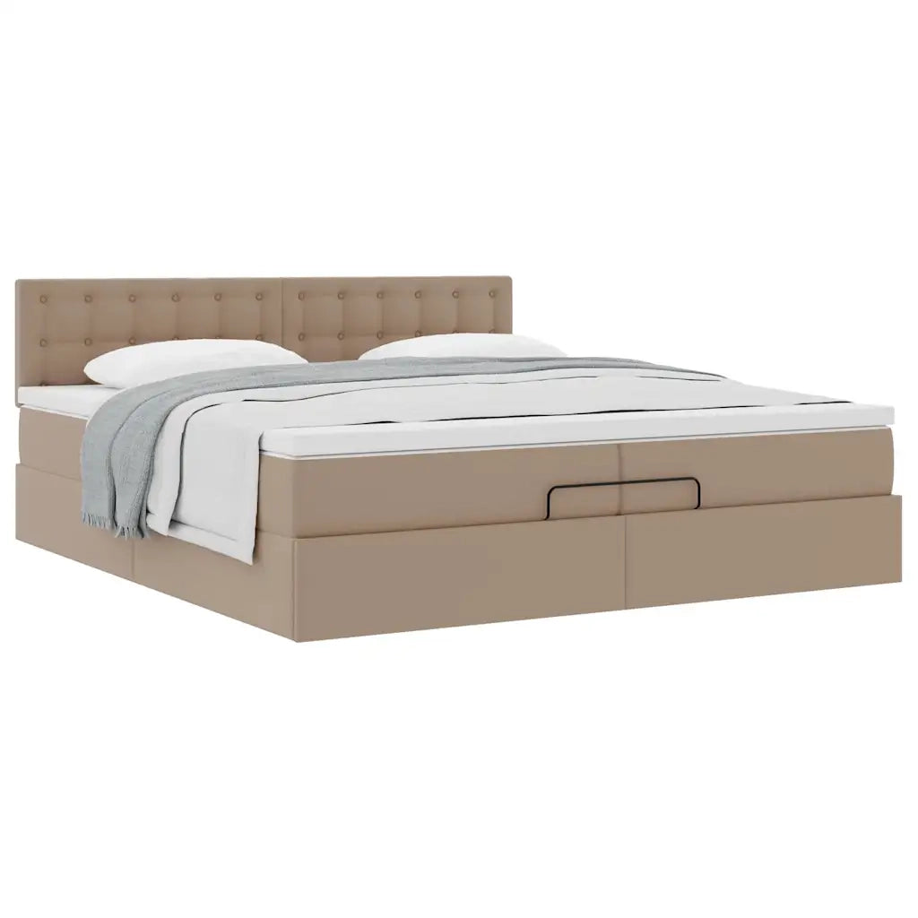 Struttura Letto Pouf con Materassi 200x200 cm Similpelle 3311327