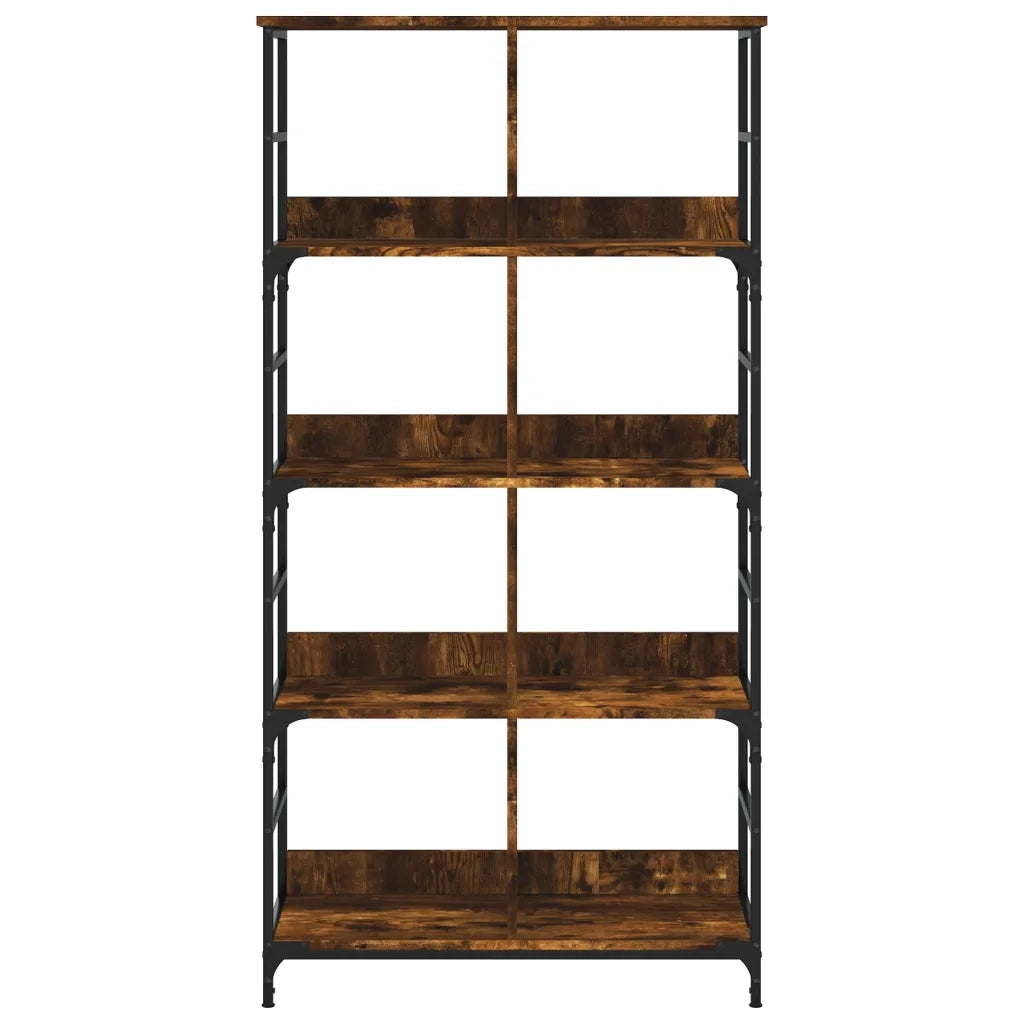 Libreria Rovere Fumo 78,5x33x153 cm in Legno Multistrato 835256