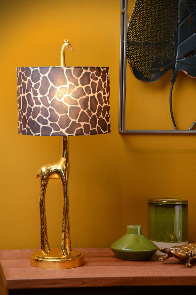 Lampada da tavolo giraffa oro con paralume 60cm E27 Lucide