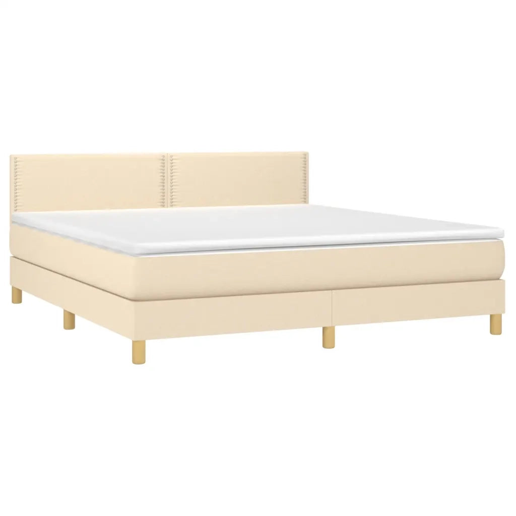 Giroletto a Molle con Materasso Crema 180x200 cm in Tessuto 3140558