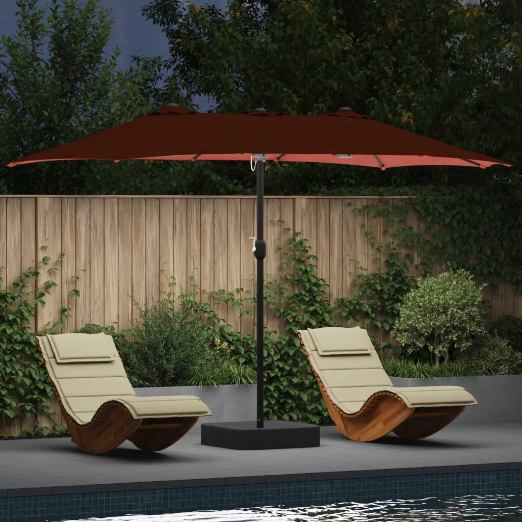 Ombrello da giardino Terracotta 385 x 209 x 244 cm Poliestere 42003288