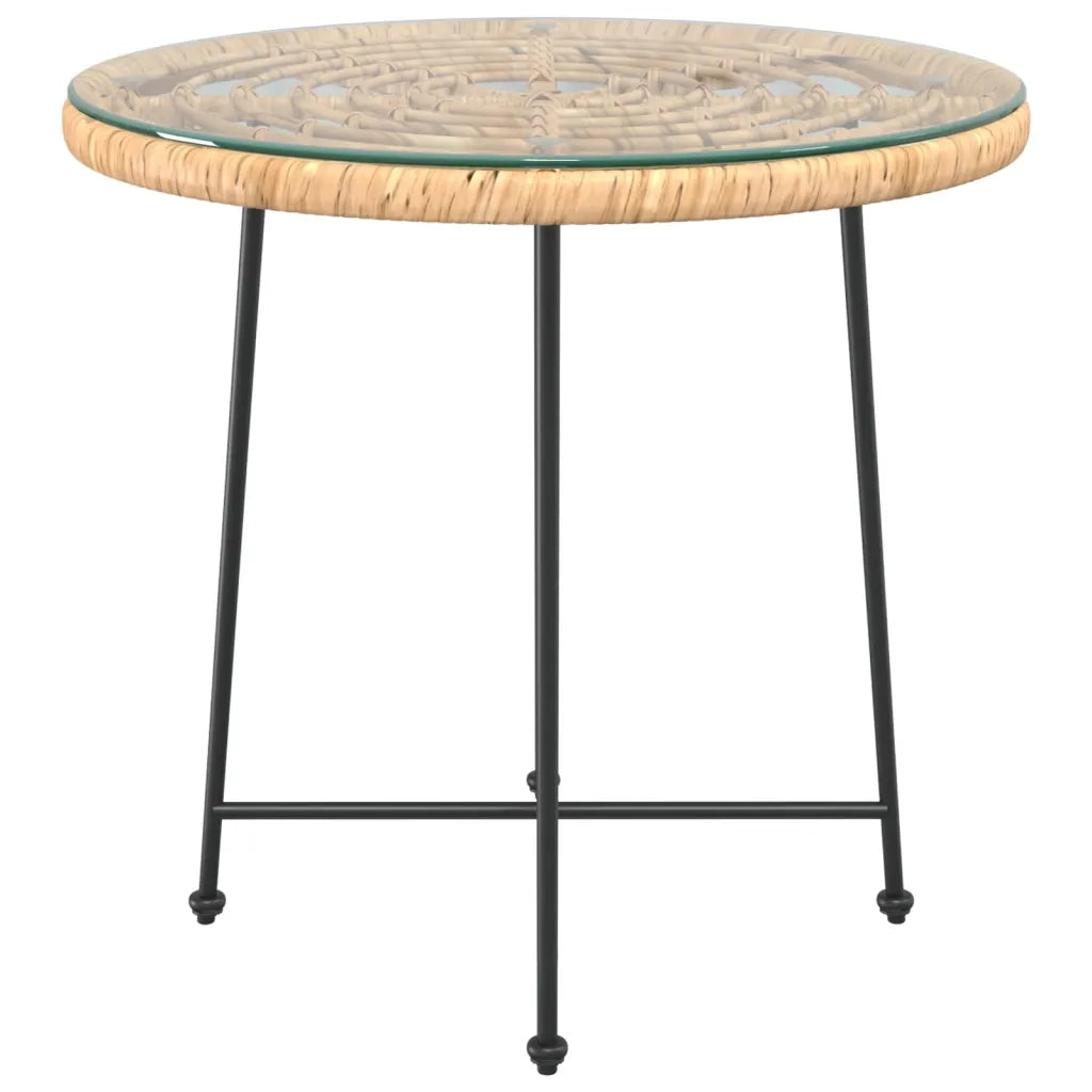 Tavolo da Pranzo Ã˜80 cm Vetro Temperato e Acciaio cod mxl 34225