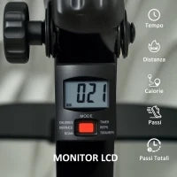 Cyclette per Riabilitazione Gambe e Braccia Pieghevole, Schermo LCD e Altezza Manubrio Regolabile, Nero