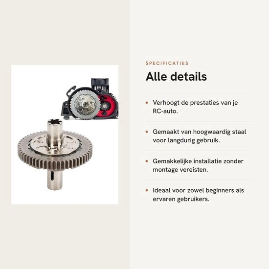 Set di Slipper 57T 0.8Mod - Ricambio - Auto RC - Acciaio Resistenziato - Resistente allo Sfregamento - Adattamento Perfetto