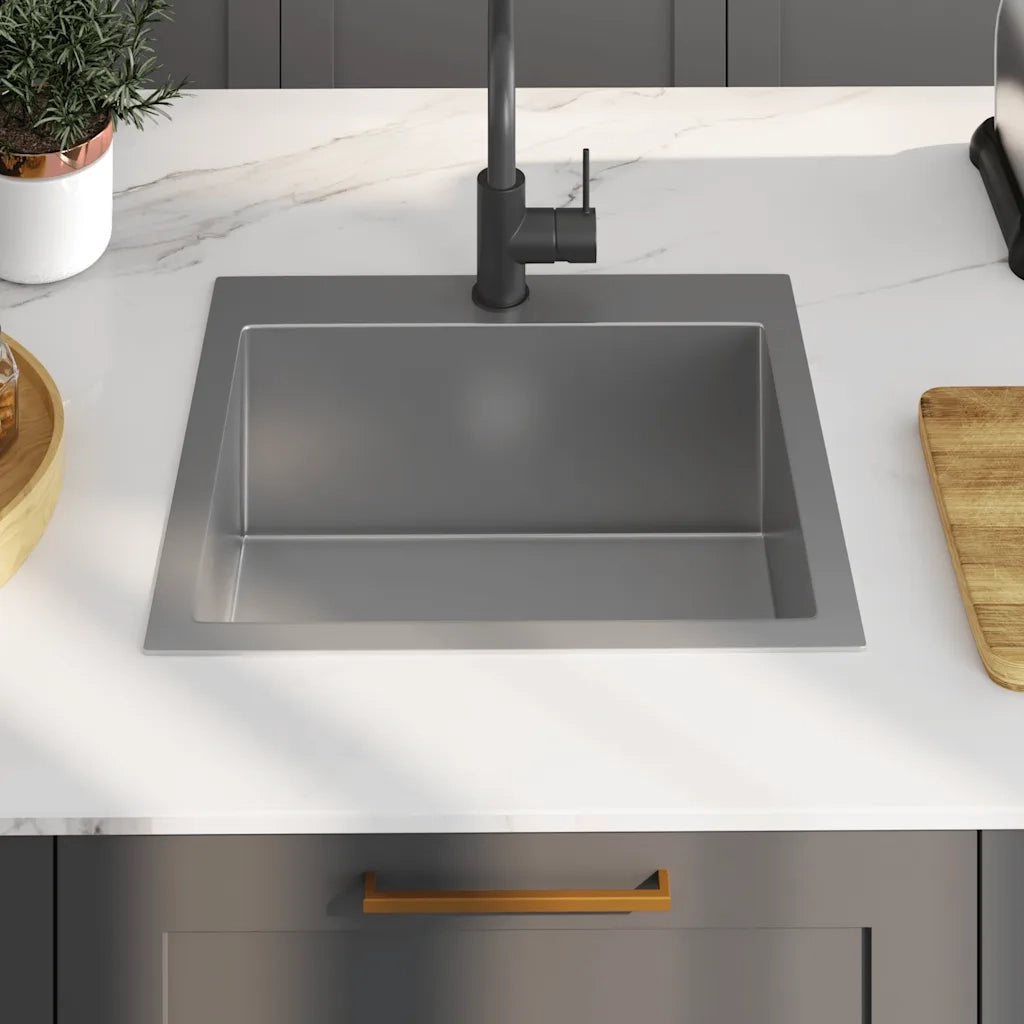 Lavello da Cucina Lavorato a Mano in Acciaio Inox 51508