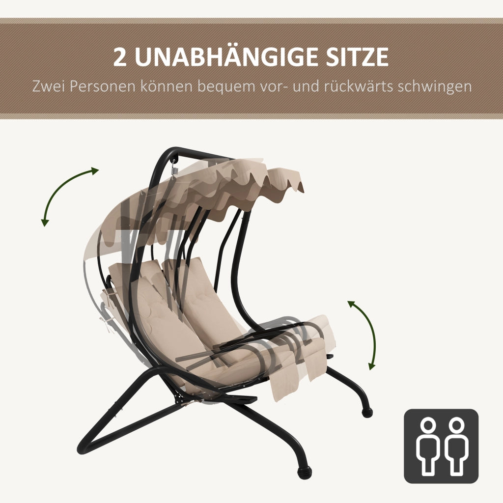 Altalena da giardino Hollywood ¨C zephmum ¨C beige, polyrattan, 170x136x170 cm