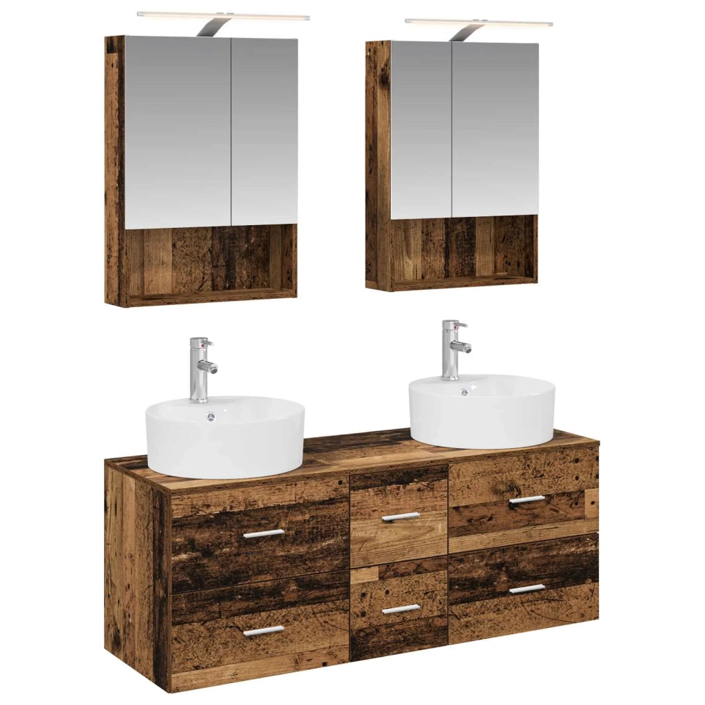 Set di mobili per il bagno 5 pcs Legno antico 3406925