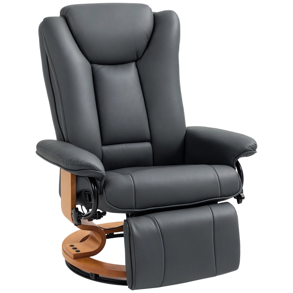 Poltrona relax reclinabile girevole ¨C Minimal ¨C similpelle grigio scuro