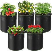 Saccolanti per Piante 5 Pack 15 Litri per Pomodori Realizzati con Tessuto di Lana di Capra con Maniglie