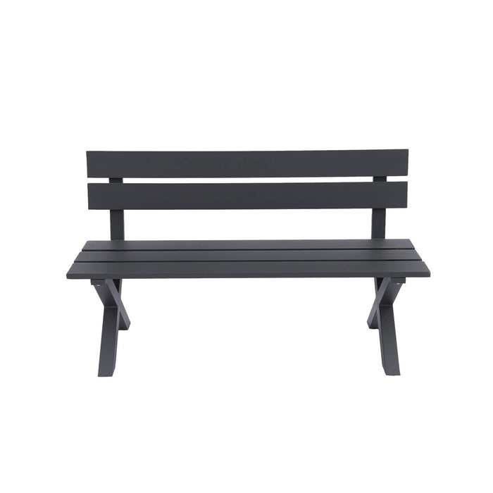 Panca da giardino in alluminio, 2 posti, antracite