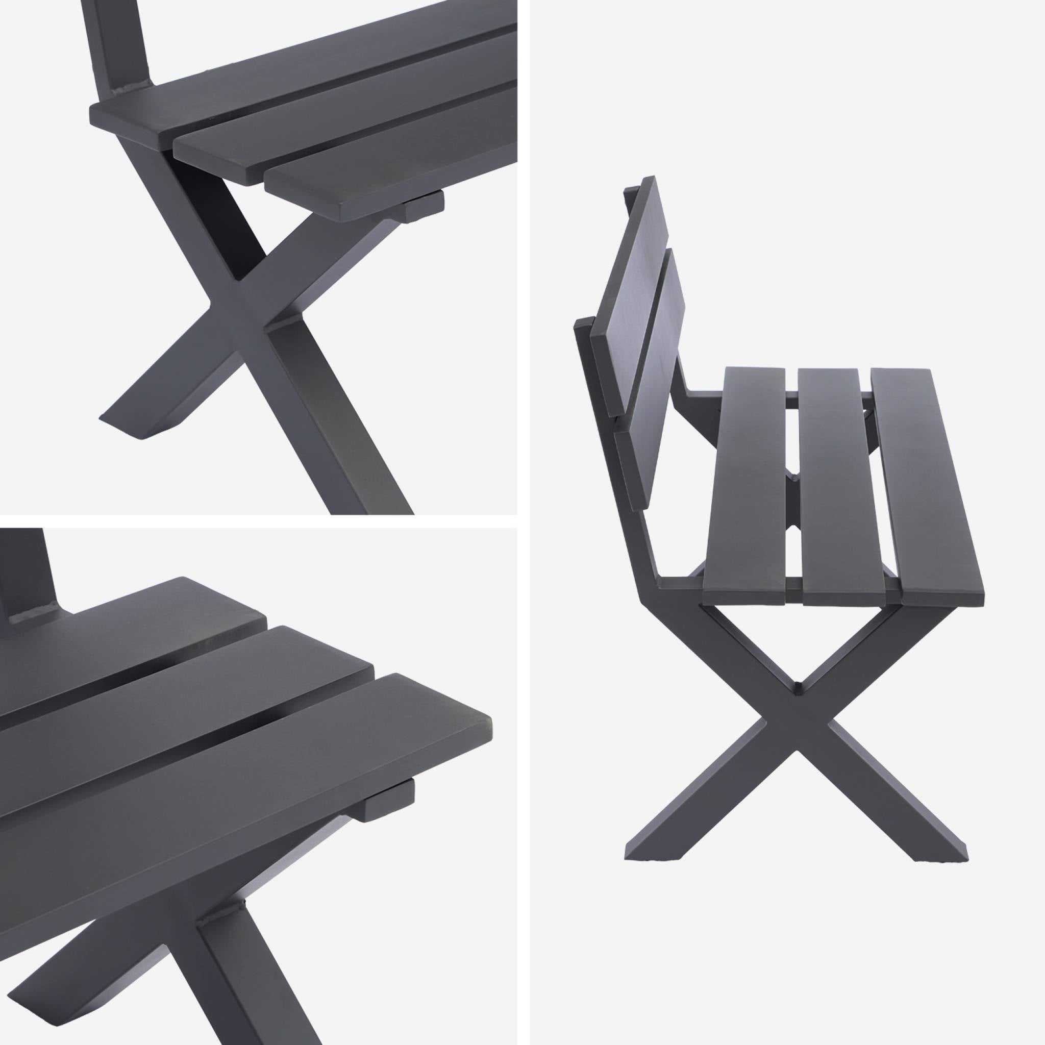 Panca da giardino in alluminio, 2 posti, antracite