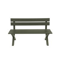 Panca da giardino in alluminio, 2 posti, verde kaki