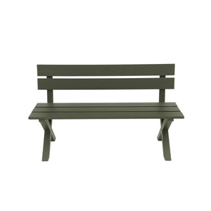 Panca da giardino in alluminio, 2 posti, verde kaki