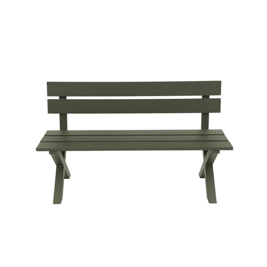 Panca da giardino in alluminio, 2 posti, verde kaki