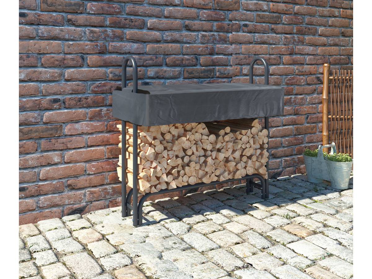 Copri legna in acciaio Washington 120x24x120 cm colore Grigio