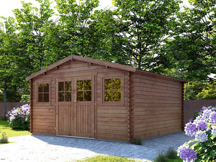 Casetta da giardino in legno autoclave marrone "Lormont" - 21,2 m² - 28 mm