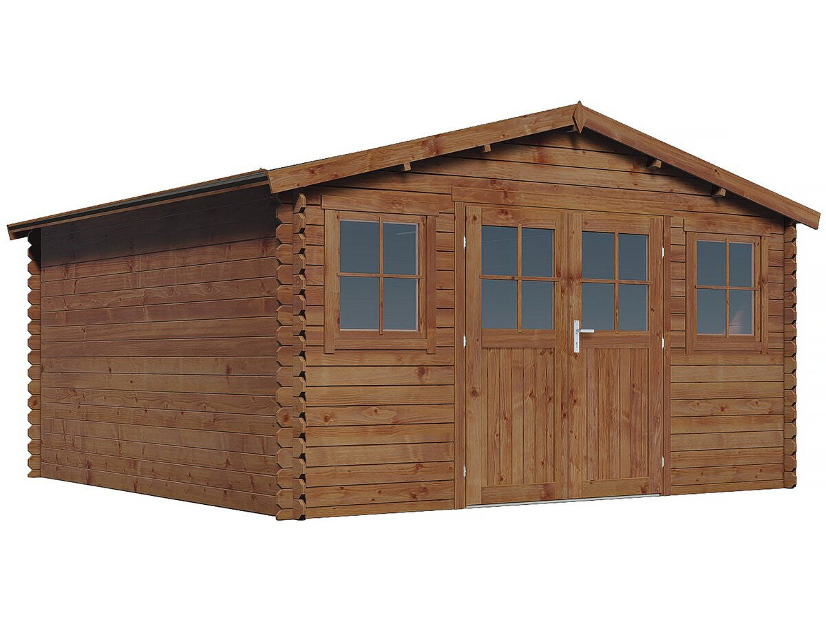 Casetta da giardino in legno autoclave marrone "Lormont" - 21,2 m² - 28 mm