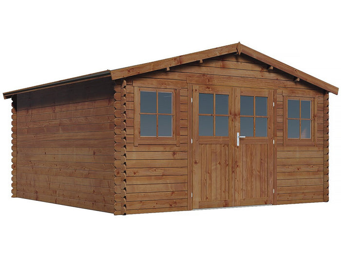 Casetta da giardino in legno autoclave marrone "Lormont" - 21,2 m² - 28 mm