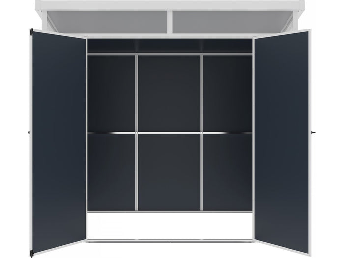 Capanno da giardino in resina "Detroit" - Grigio - 4,54 m² - 1,91 x 2,38 m