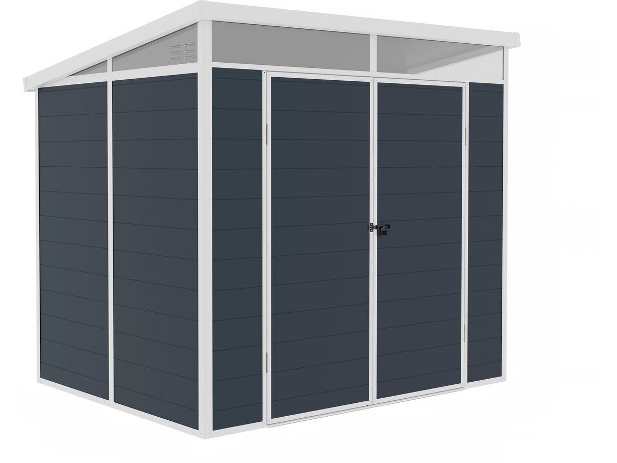 Capanno da giardino in resina "Detroit" - Grigio - 4,54 m² - 1,91 x 2,38 m