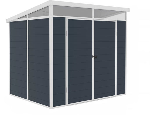 Capanno da giardino in resina "Detroit" - Grigio - 4,54 m² - 1,91 x 2,38 m