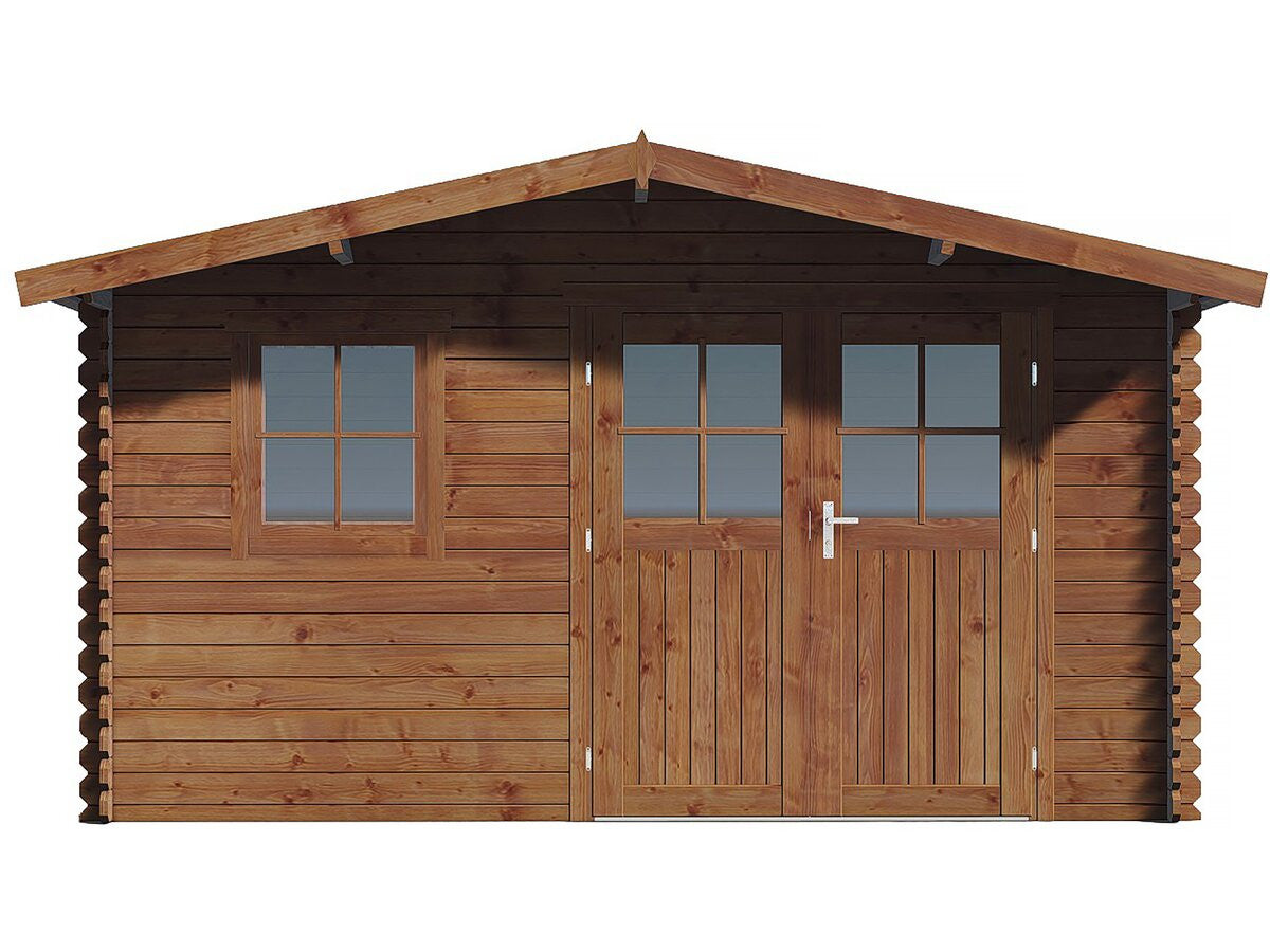 Casetta da giardino in legno marrone trattata in autoclave "Valmont" - 14 m² - 28 mm