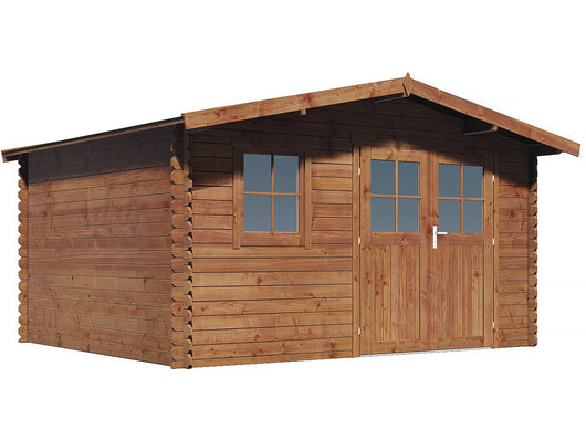 Casetta da giardino in legno marrone trattata in autoclave "Valmont" - 14 m² - 28 mm