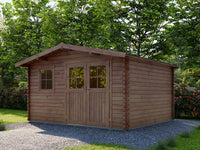 Casetta da giardino in legno marrone trattata in autoclave "Valmont" - 14 m² - 28 mm