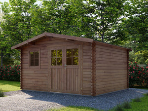 Casetta da giardino in legno marrone trattata in autoclave "Valmont" - 14 m² - 28 mm